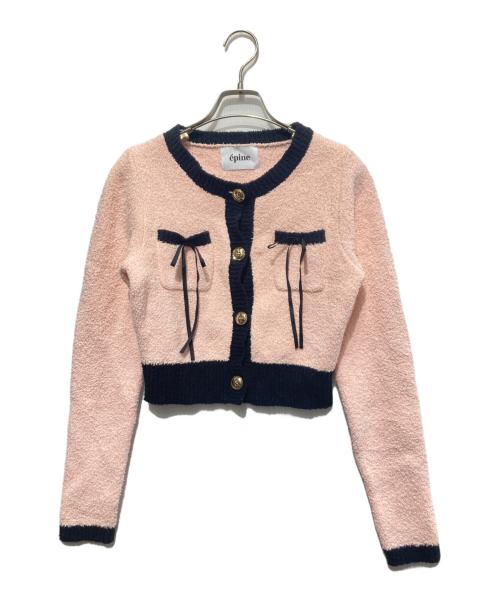 epine（エピヌ）epine (エピヌ) ニットカーディガン ピンク サイズ:Freeの古着・服飾アイテム