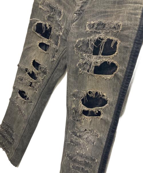 UNDERCOVER（アンダーカバー）UNDERCOVER (アンダーカバー) 02AWクラッシュデニムパンツ ブラック サイズ:Mの古着・服飾アイテム