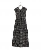 ne quittez pasヌキテパ）の古着「ビオラプリント オールインワン」｜ブラック