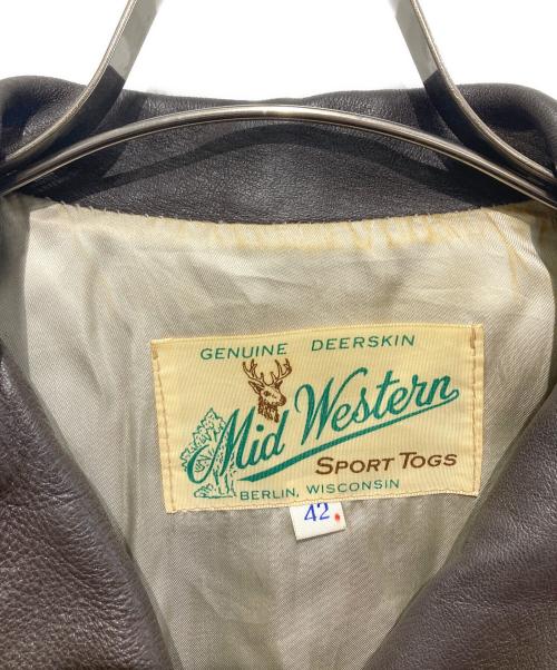 Mid Western（ミッド ウエスタン）MID WESTERN (ミッド ウエスタン) レザージャケット/ディープスキン ブラウン サイズ:42(L)の古着・服飾アイテム