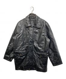 BLACK LEDER（ブラックレーデル）の古着「ラムレザーハーフコート」｜ブラック