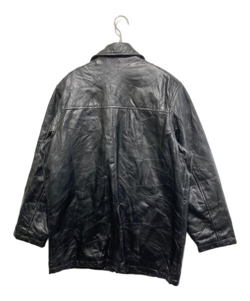 BLACK LEDER（ブラックレーデル）BLACK LEDER (ブラックレーデル) ラムレザーハーフコート ブラック サイズ:Lの古着・服飾アイテム