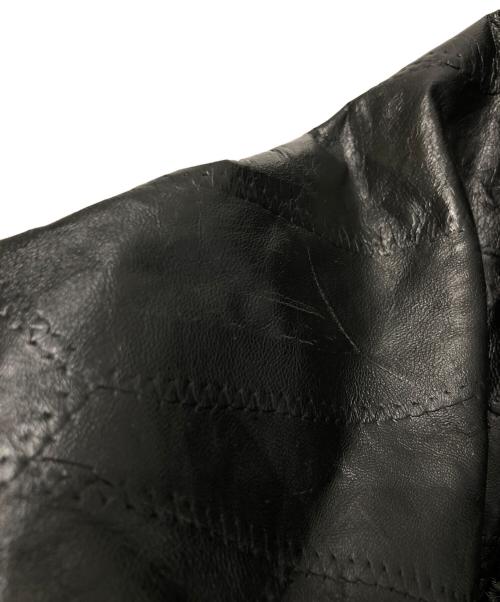 BLACK LEDER（ブラックレーデル）BLACK LEDER (ブラックレーデル) ラムレザーハーフコート ブラック サイズ:Lの古着・服飾アイテム
