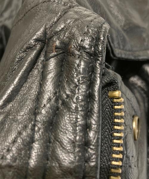 BLACK LEDER（ブラックレーデル）BLACK LEDER (ブラックレーデル) ラムレザーハーフコート ブラック サイズ:Lの古着・服飾アイテム