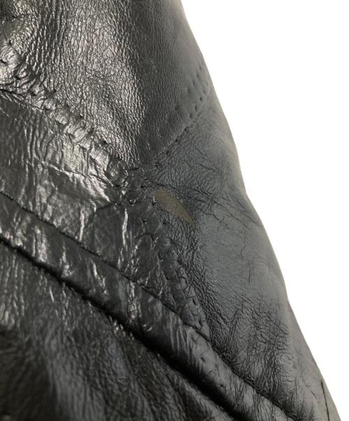 BLACK LEDER（ブラックレーデル）BLACK LEDER (ブラックレーデル) ラムレザーハーフコート ブラック サイズ:Lの古着・服飾アイテム