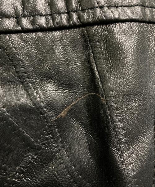 BLACK LEDER（ブラックレーデル）BLACK LEDER (ブラックレーデル) ラムレザーハーフコート ブラック サイズ:Lの古着・服飾アイテム