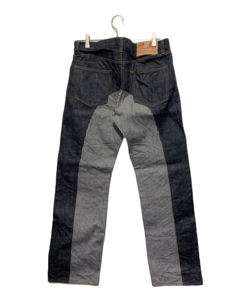 KOJIMA GENES（コジマジーンズ）KOJIMA GENES (コジマジーンズ) ストライプ切替デニムパンツ インディゴ サイズ:34の古着・服飾アイテム