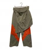 ARCHIVARIUSアルキヴァリウス）の古着「アシンメトリーパンツ」｜オリーブ