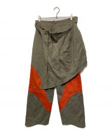 ARCHIVARIUS（アルキヴァリウス）の古着「アシンメトリーパンツ」｜オリーブ