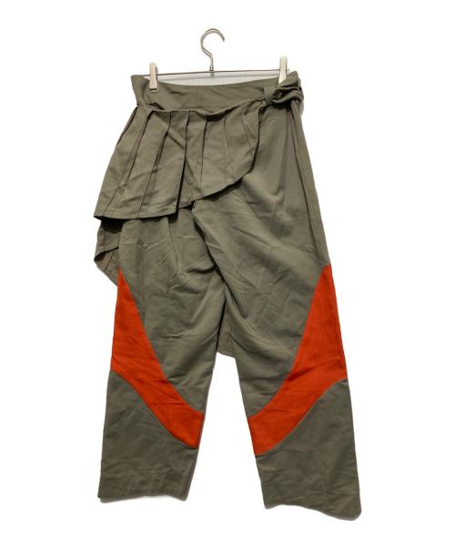 ARCHIVARIUS（アルキヴァリウス）ARCHIVARIUS (アルキヴァリウス) アシンメトリーパンツ オリーブ サイズ:Mの古着・服飾アイテム