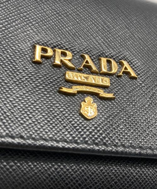 PRADA（プラダ）PRADA (プラダ) 長財布 ブラック×ピンクの古着・服飾アイテム