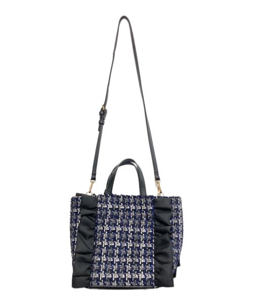 DIANA（ダイアナ）DIANA (ダイアナ) ツイード2WAYバッグ ブラック×ネイビーの古着・服飾アイテム