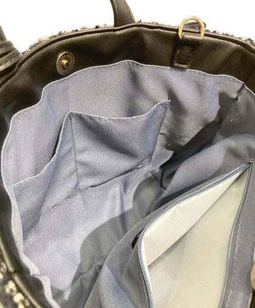 DIANA（ダイアナ）DIANA (ダイアナ) ツイード2WAYバッグ ブラック×ネイビーの古着・服飾アイテム