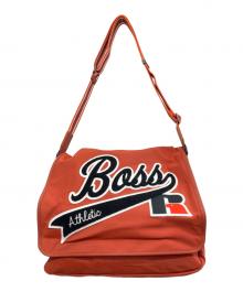 BOSS HUGO BOSS×RUSSELL ATHLETIC（ボス ヒューゴボス×ラッセルアスレチック）の古着「刺繍メッセンジャーバッグ」｜ブラウン