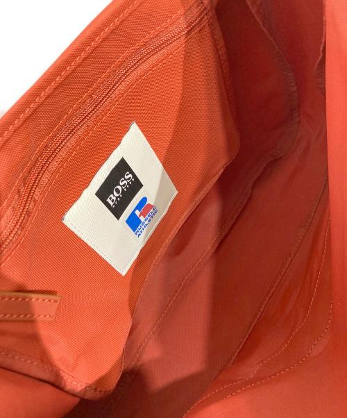 BOSS HUGO BOSS（ボス ヒューゴボス）BOSS HUGO BOSS (ボス ヒューゴボス) RUSSELL ATHLETIC (ラッセルアスレチック) 刺繍メッセンジャーバッグ ブラウンの古着・服飾アイテム
