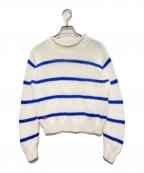 POLO RALPH LAURENポロ・ラルフローレン）の古着「ボーダーニット」｜ホワイト×ブルー