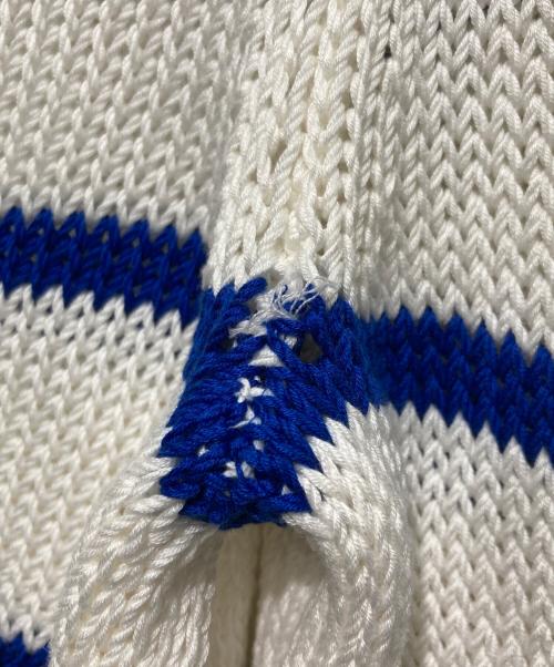 POLO RALPH LAUREN（ポロ・ラルフローレン）POLO RALPH LAUREN (ポロ・ラルフローレン) ボーダーニット ホワイト×ブルー サイズ:XSの古着・服飾アイテム