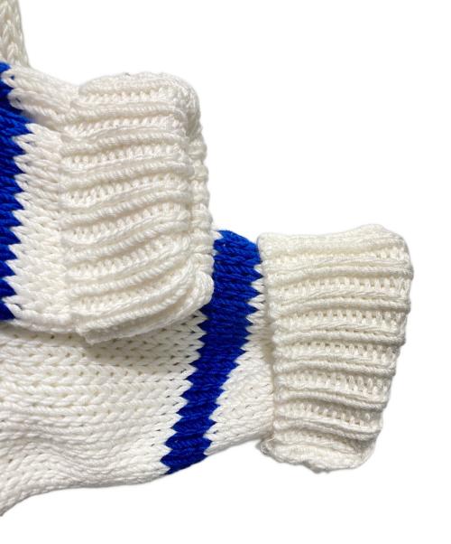 POLO RALPH LAUREN（ポロ・ラルフローレン）POLO RALPH LAUREN (ポロ・ラルフローレン) ボーダーニット ホワイト×ブルー サイズ:XSの古着・服飾アイテム