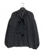 journal standard L'essageジャーナルスタンダード レサージュ）の古着「IPEKER/CHECK ボウタイブラウス」｜ブラック