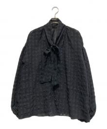journal standard L'essage（ジャーナルスタンダード レサージュ）の古着「IPEKER/CHECK ボウタイブラウス」｜ブラック