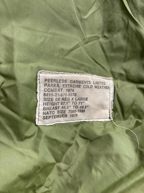 Canadian Army（カナダ軍）Canadian Army (カナダ軍) M-1974 ECW ミリタリー モッズ パーカー パデット ライナー コート グリーン サイズ:XLの古着・服飾アイテム