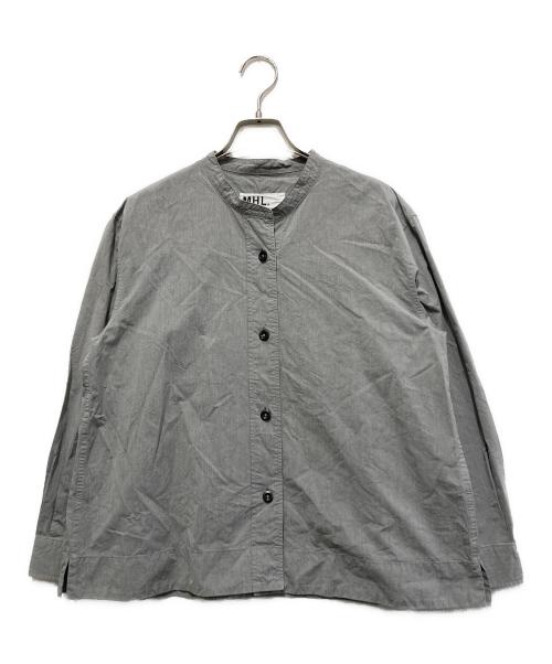 MHL（エムエイチエル）MHL (エムエイチエル) 24SSバンドカラーシャツ グレー サイズ:2の古着・服飾アイテム