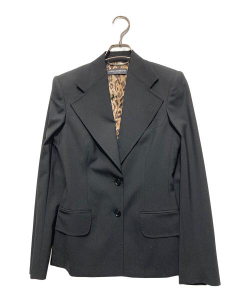 DOLCE & GABBANA（ドルチェ＆ガッバーナ）DOLCE & GABBANA (ドルチェ＆ガッバーナ) セットアップスーツ レオパード ブラック サイズ:38の古着・服飾アイテム