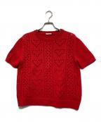 MIU MIUミュウミュウ）の古着「ハート柄半袖ニット」｜レッド