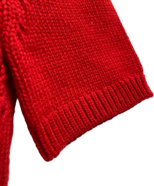 MIU MIU（ミュウミュウ）MIU MIU (ミュウミュウ) ハート柄半袖ニット レッド サイズ:36の古着・服飾アイテム