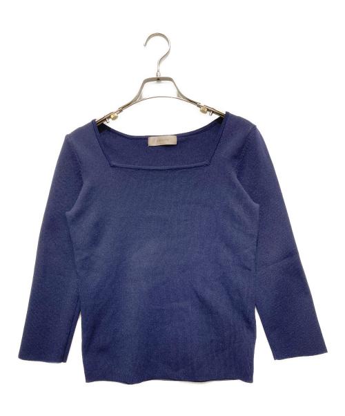JUSGLITTY（ジャスグリッティー）JUSGLITTY (ジャスグリッティー) アンサンブルニットジャケット ネイビー サイズ:SIZE 2の古着・服飾アイテム