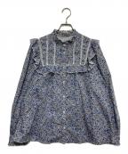 SLOBE IENAスローブ イエナ）の古着「Petit Flower フリルブラウス」｜ネイビー