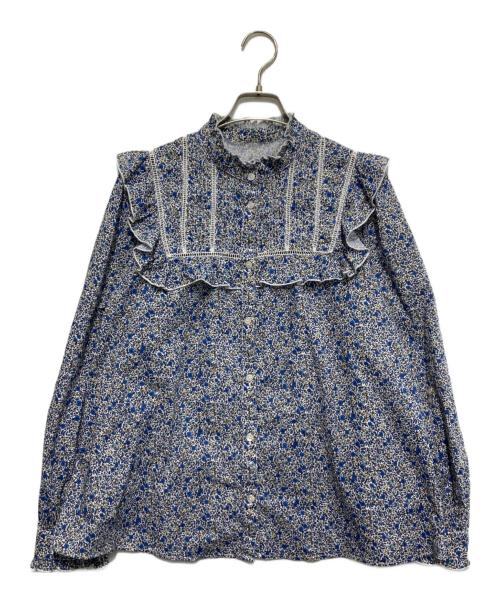 SLOBE IENA（スローブ イエナ）SLOBE IENA (スローブ イエナ) Petit Flower フリルブラウス ネイビー サイズ:Freeの古着・服飾アイテム
