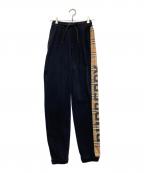 BURBERRYバーバリー）の古着「ヴィンテージチェックパネル×ロゴ スウェットパンツ」｜ブラック