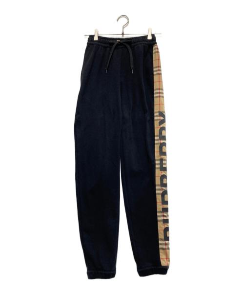 BURBERRY（バーバリー）BURBERRY (バーバリー) ヴィンテージチェックパネル×ロゴ スウェットパンツ ブラック サイズ:XXSの古着・服飾アイテム