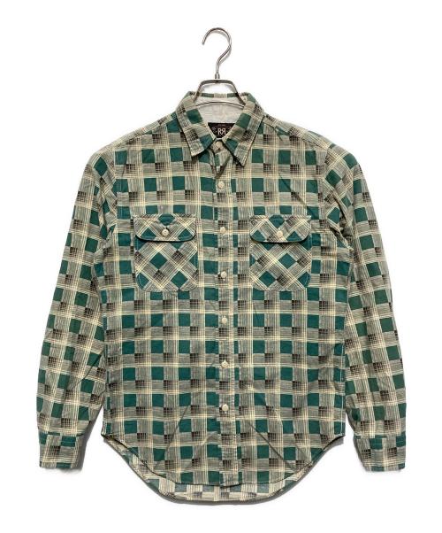 RRL（ダブルアールエル）RRL (ダブルアールエル) チェックシャツ グリーン×ベージュ サイズ:Sの古着・服飾アイテム
