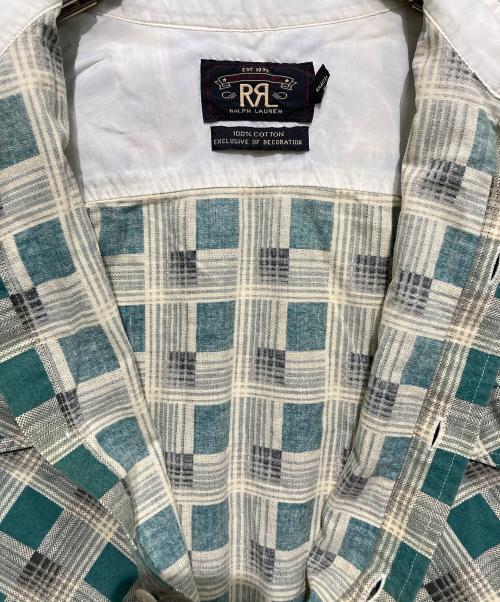 RRL（ダブルアールエル）RRL (ダブルアールエル) チェックシャツ グリーン×ベージュ サイズ:Sの古着・服飾アイテム