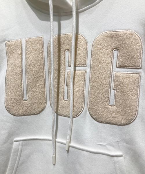 UGG（アグ）UGG (アグ) Rey UGGfluff Logo Hoodie ホワイト サイズ:S 未使用品の古着・服飾アイテム