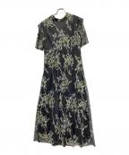 Ameri VINTAGEアメリヴィンテージ）の古着「2WAY WILD ROSE CANVAS ART DRESS」｜ブラック