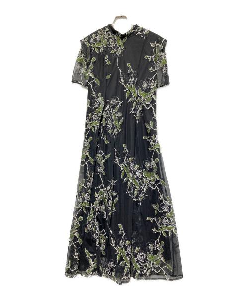 Ameri VINTAGE（アメリヴィンテージ）Ameri VINTAGE (アメリヴィンテージ) 2WAY WILD ROSE CANVAS ART DRESS ブラック サイズ:Mの古着・服飾アイテム