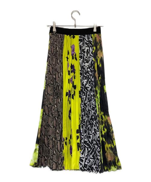 MSGM（エムエスジーエム）MSGM (エムエスジーエム) ミックス柄スカート プリーツスカート ブラック サイズ:40の古着・服飾アイテム