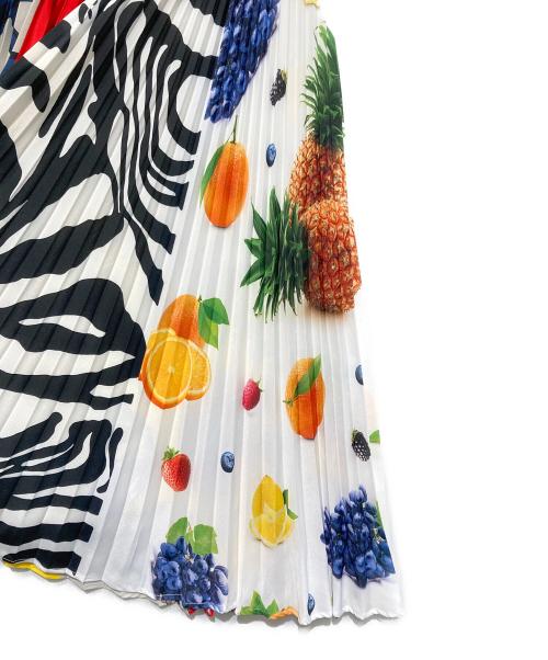 MSGM（エムエスジーエム）MSGM (エムエスジーエム) 総柄プリーツスカート ホワイト サイズ:44の古着・服飾アイテム