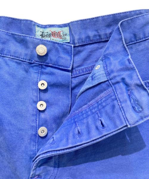 stussy（ステューシー）stussy (ステューシー) Big Ol' Short Washed Canvas ブルー サイズ:32の古着・服飾アイテム