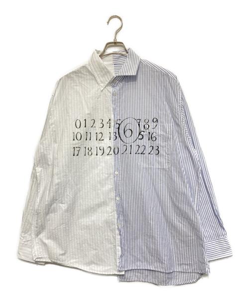 MM6 Maison Margiela（エムエムシックスメゾンマルジェラ）MM6 Maison Margiela (エムエムシックスメゾンマルジェラ) アシンメトリーロングスリーブシャツ スカイブルー サイズ:44の古着・服飾アイテム