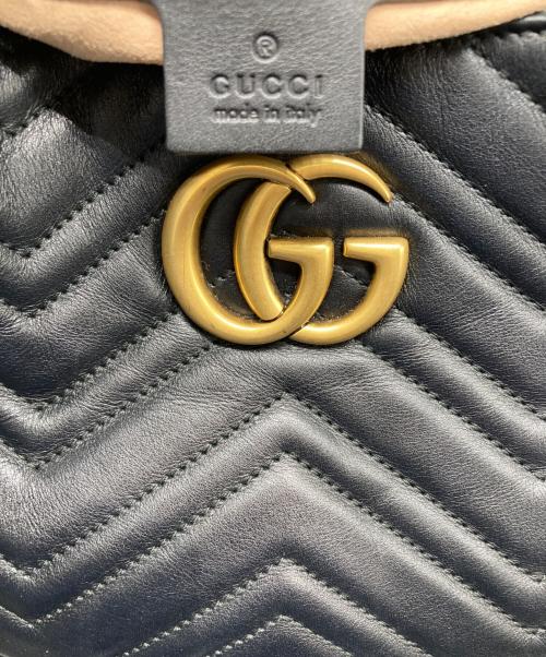 GUCCI（グッチ）GUCCI (グッチ) GGマーモント チェーントートバッグ ブラックの古着・服飾アイテム