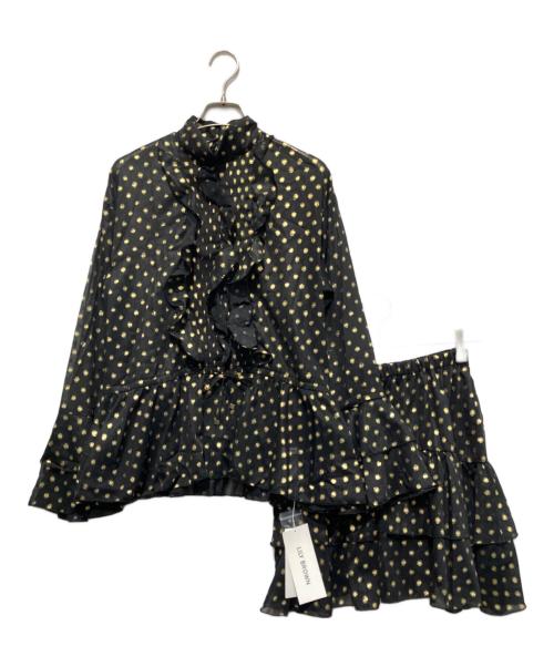 Lily Brown（リリーブラウン）Lily Brown (リリーブラウン) シフォンフリルセットアップ ブラック サイズ:FREE 未使用品の古着・服飾アイテム