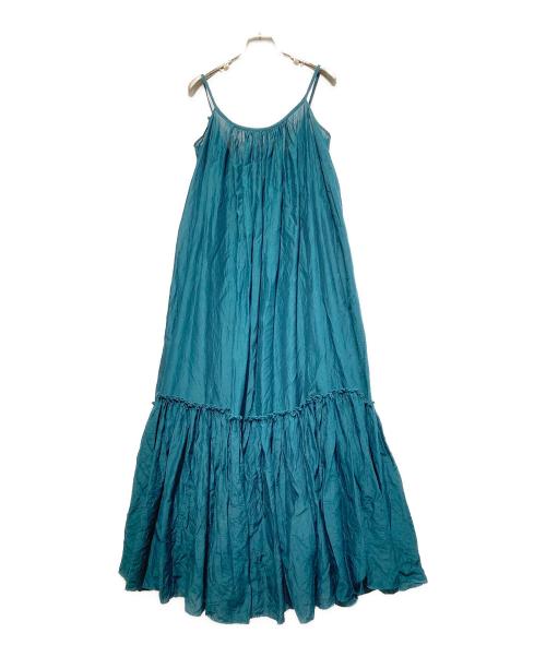 Whim Gazette（ウィムガゼット）Whim Gazette (ウィムガゼット) KYOKO HASEGAWA (京子長谷川) コラボボリュームマキシワンピース グリーン サイズ:38の古着・服飾アイテム