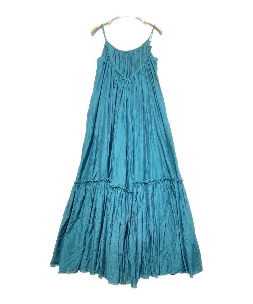 Whim Gazette（ウィムガゼット）Whim Gazette (ウィムガゼット) KYOKO HASEGAWA (京子長谷川) コラボボリュームマキシワンピース グリーン サイズ:38の古着・服飾アイテム