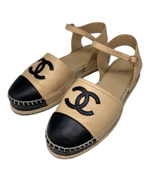 CHANEL（シャネル）CHANEL (シャネル) ラムスキンエスパドリーユ ベージュ サイズ:38Cの古着・服飾アイテム