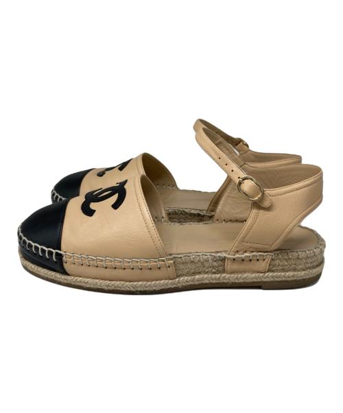 CHANEL（シャネル）CHANEL (シャネル) ラムスキンエスパドリーユ ベージュ サイズ:38Cの古着・服飾アイテム