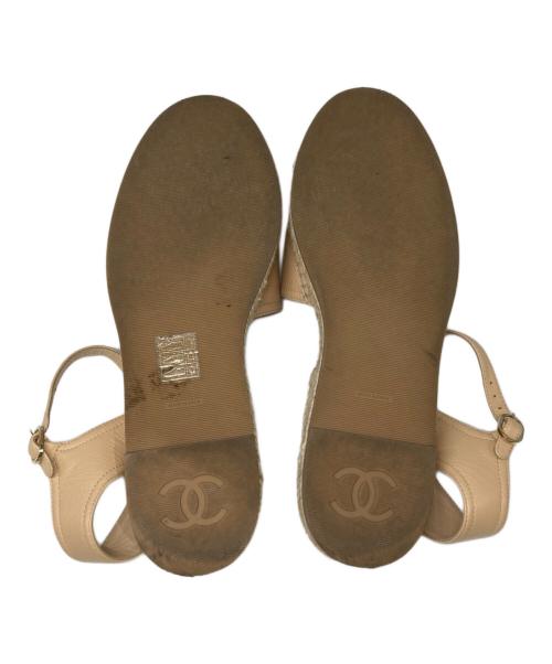 CHANEL（シャネル）CHANEL (シャネル) ラムスキンエスパドリーユ ベージュ サイズ:38Cの古着・服飾アイテム
